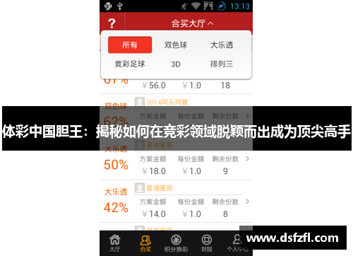 体彩中国胆王：揭秘如何在竞彩领域脱颖而出成为顶尖高手